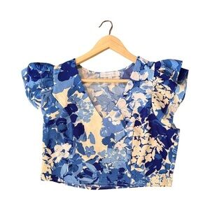 SUGARLIPS  floral crop top size large